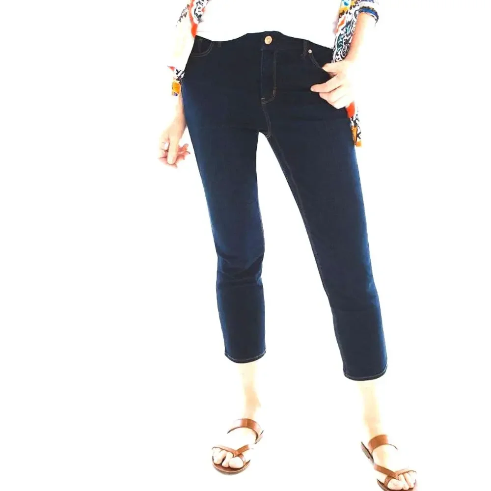 Chico's Jeans Women's 4 Crop Skimmer So Lifting Tummy Control Capri Pedal Pusher - Picture 1 of 10